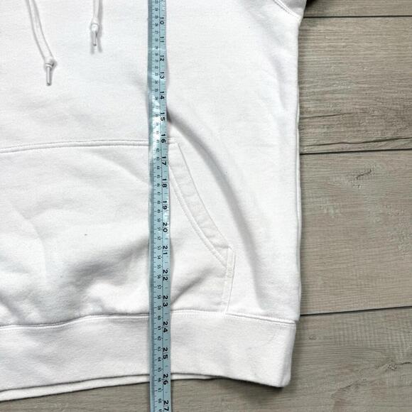 Obey Worldwide Pullover Hoodie White Red Hood Fleece Lined Men Sz M Y2K Relaxed - Picture 7 of 9